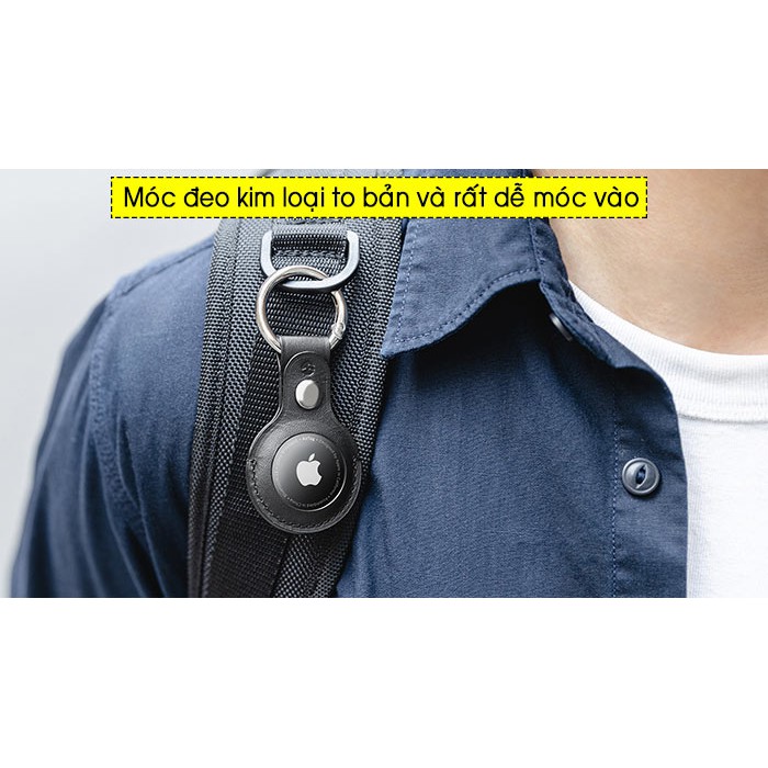 [Mã 155ELSALE giảm 7% đơn 300K] Ốp bảo vệ Airtag Switcheasy Wrap Leather Keyring - da bò thật - Hàng Chính Hãng.