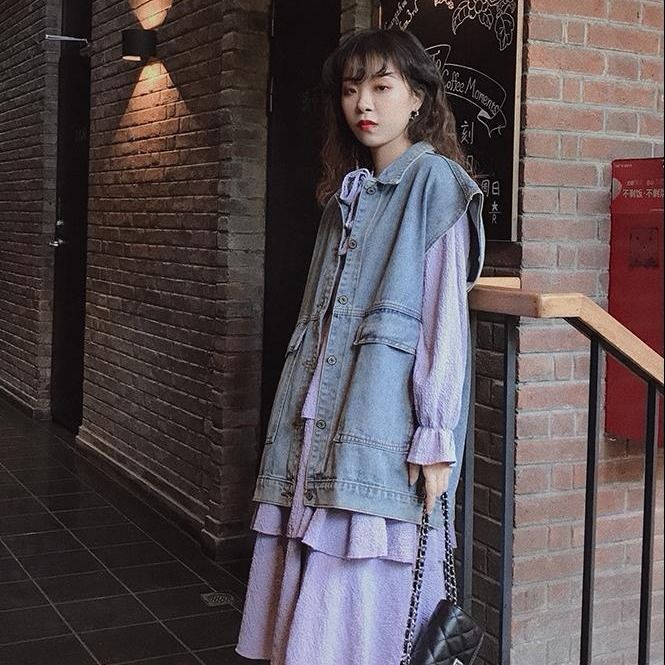 IMAODOU Áo Khoác Denim Không Tay Phong Cách Hàn Quốc 2021 | BigBuy360 - bigbuy360.vn