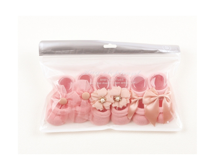 Bộ 3 đôi tất Luckycandy phối nơ cho bé gái