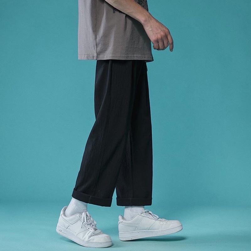 Quần baggy nam nữFREESHIPQuần baggy Nam nữ, ống rộng siêu dễ chịu-Bốn màu Đen Be Ghi Hồng 3 Size M L XL