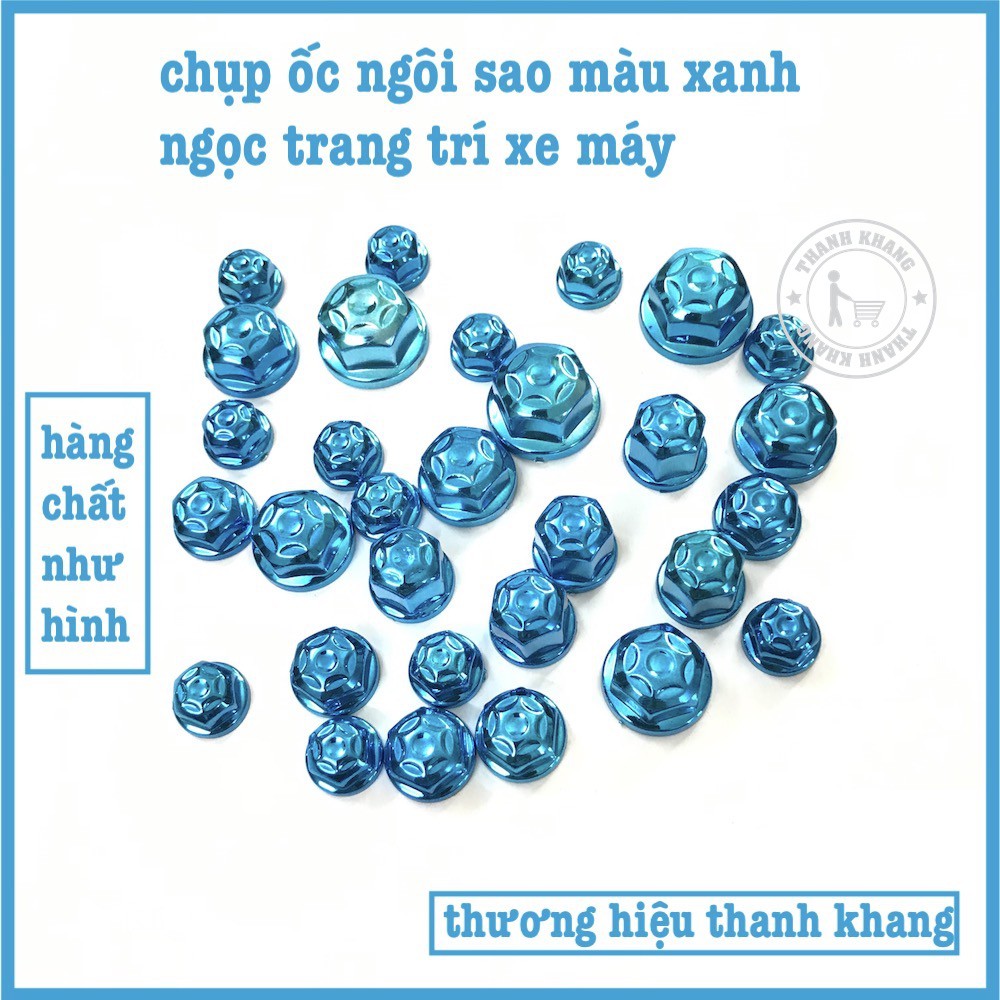 Chụp ốc ngôi sao màu xanh ngọc ( xanh yamaha) 006001523