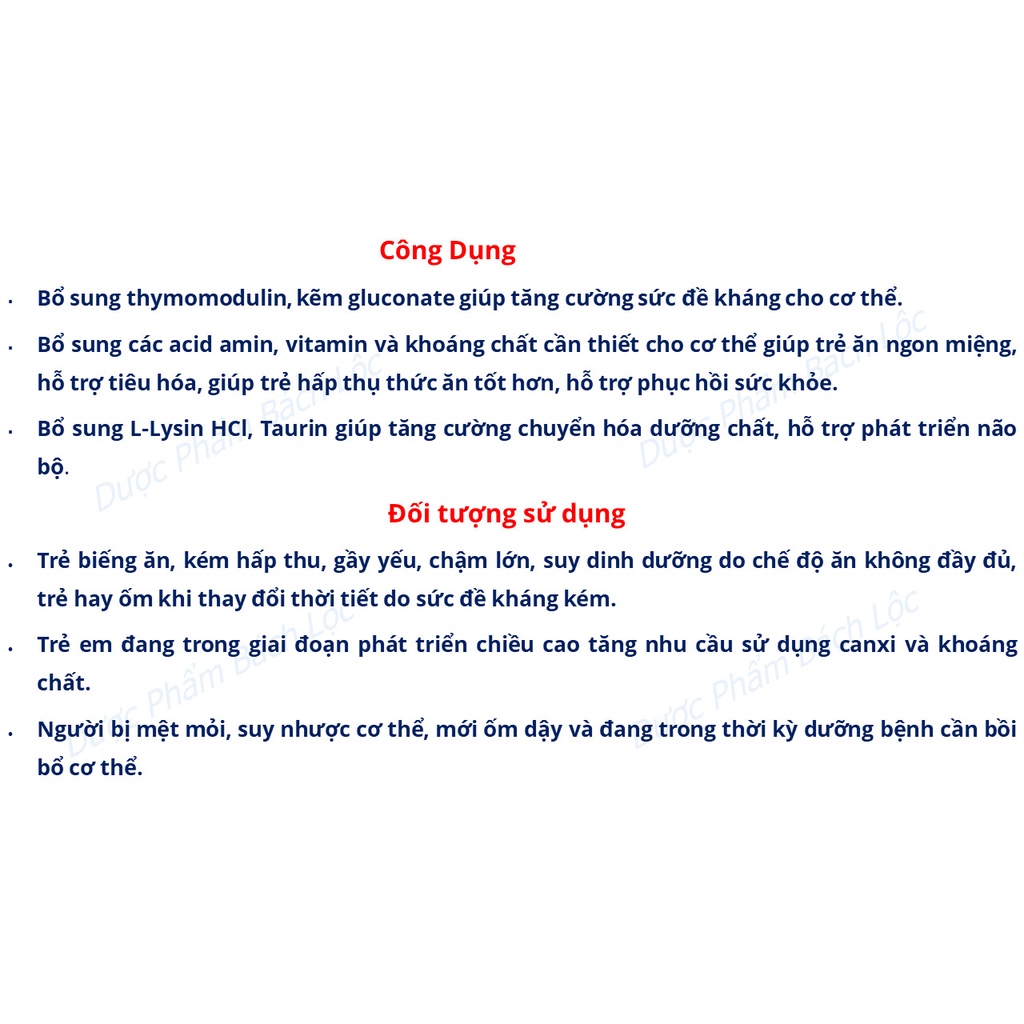Siro Ăn Ngủ Ngon BabyKids Gold Plus thành phần Yến Sào, Hồng Sâm Bổ sung các acid amin, vitamin và khoáng giúp ăn ngon