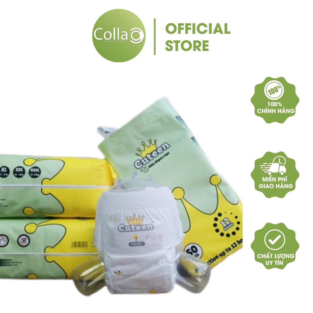 Bỉm Quần/Dán Cuteen Size S 100 Miếng Chất Bông Mềm Mịn Thấm Hút Cho Bé Cảm Giác Thoải Mái Vận Động