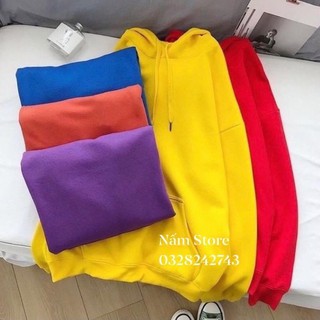 Áo hoodie trơn tay dài nỉ basic unisex