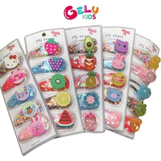 Set 2 kẹp tóc hoa quả, thú phong cách Hàn Quốc dễ thương cho bé