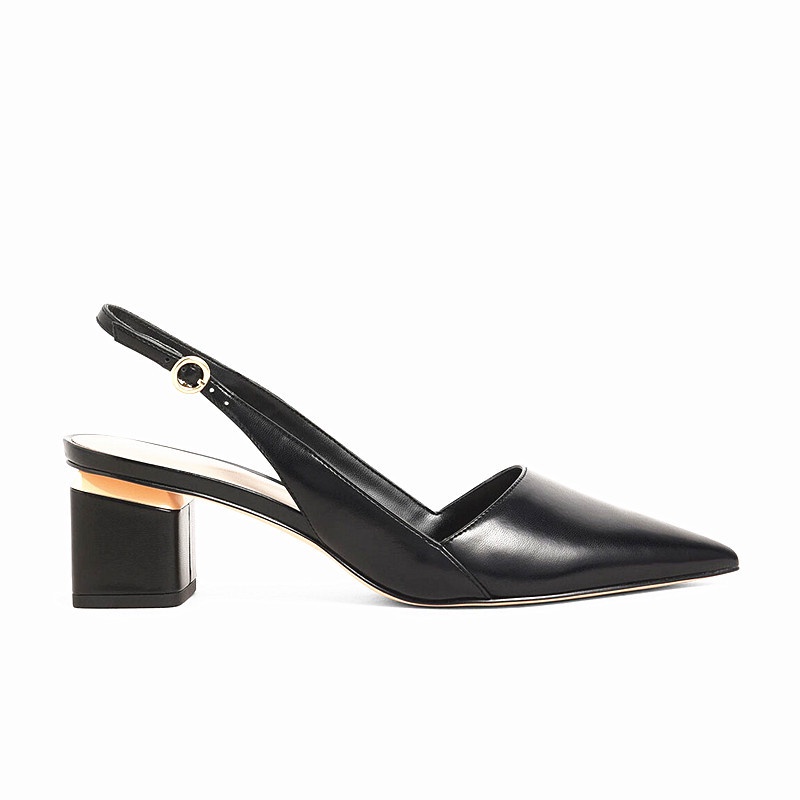 Giày Cao Gót Charles and Keith Mũi Nhọn Kim Loại Trang Trí Mới