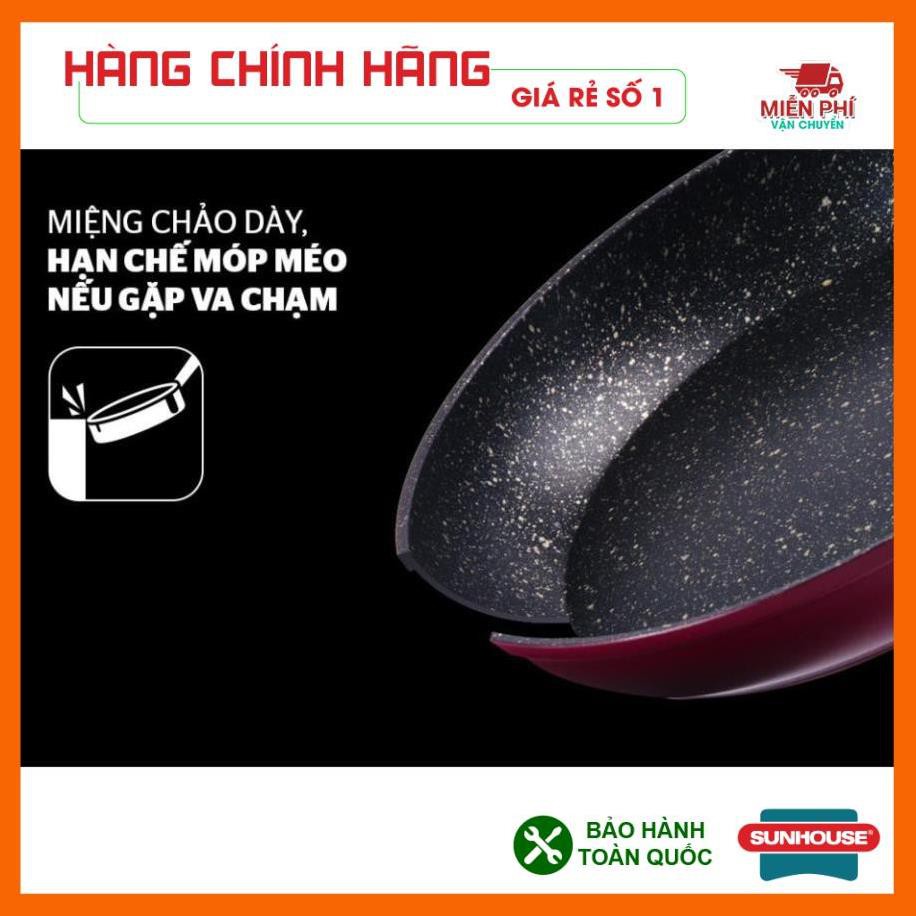 CHẢO ĐÁ HOA CƯƠNG ĐÁY TỪ SUNHOUSE 26CM, CHẢO CHỐNG DÍNH SUNHOUSE 26CM.