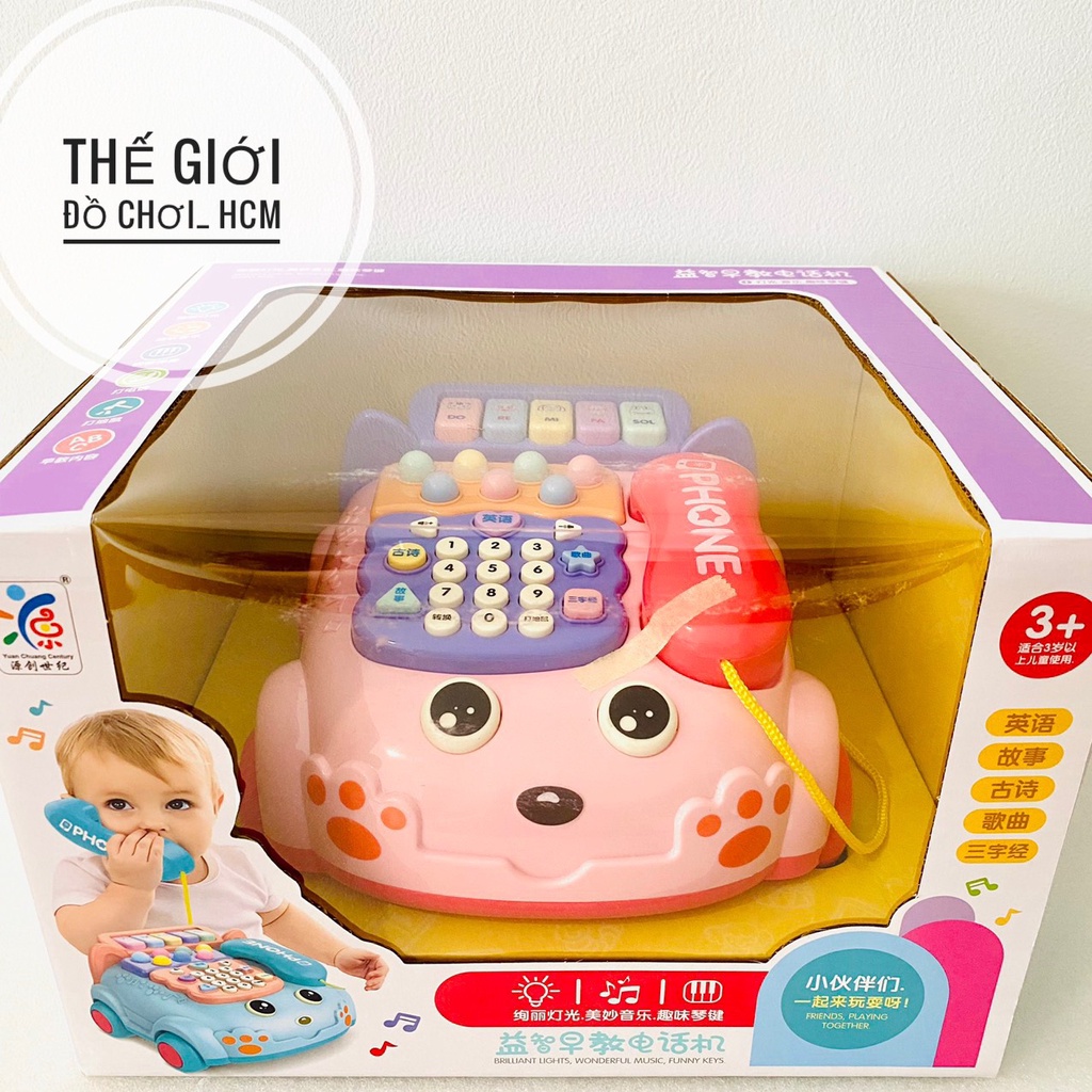 [HOT-CHẤT LƯỢNG] Đồ chơi điện thoại bàn có đèn nhạc, có bánh xe siêu to  dành cho bé trai bé gái thích mô hình xe ô tô