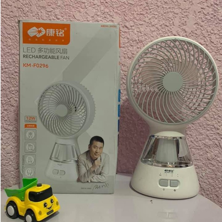 QUẠT KÈM ĐÈN TÍCH ĐIỆN 3IN1 KM - F0296 [BẢO HÀNH 12 THÁNG] | BigBuy360 - bigbuy360.vn