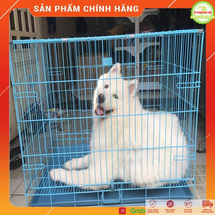 [GRAB-NOW] Chuồng chó mèo Size M 🔥 FREESHIP🔥 5kg - 15kg | lồng chuồng sắt sơn tĩnh điện gấp gọn kèm khay PetZone HCM