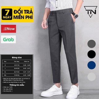 Quần âu nam, quần baggy 4 màu co dãn ôm ống côn vải chống nhăn cao cấp không bai, xù - dino store
