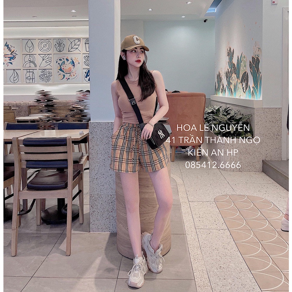 Set bộ tanktop áo ty dơi quần đùi kẻ bbr siêu chất TL802