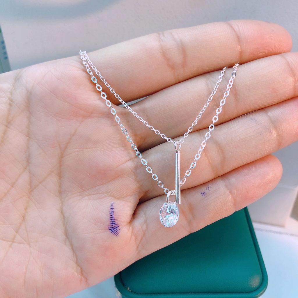 Dây chuyền nữ bạc đẹp mẫu mới 2 tầng trẻ trung sang trọng  - Kho sỉ bạc Nhất Linh