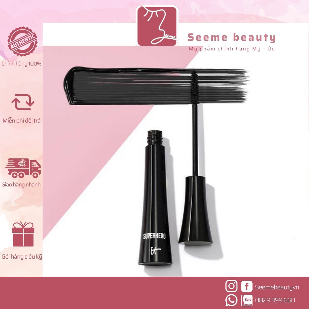 Chuốt Mi Dài Dày It Cosmetics Superhero Elastic Stretch Volumizing Mascara [SeeMe Beauty]