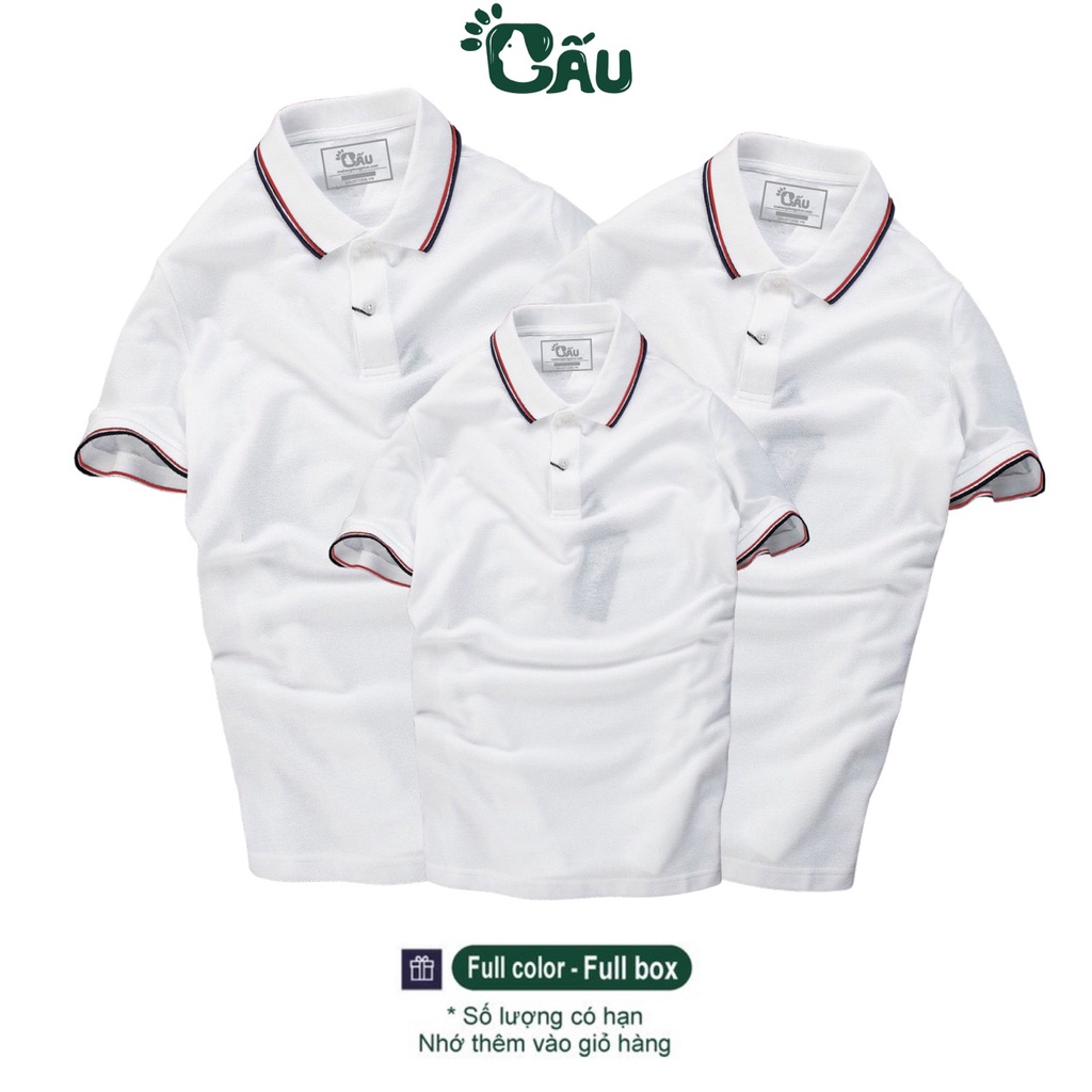 Áo thun Polo GẤU 194 Gia Đình Cá Sấu Viền Cổ Unisex vải cá sấu Poly co dãn 4 chiều dày dặn form gerular fit - GĐV 3 sọc