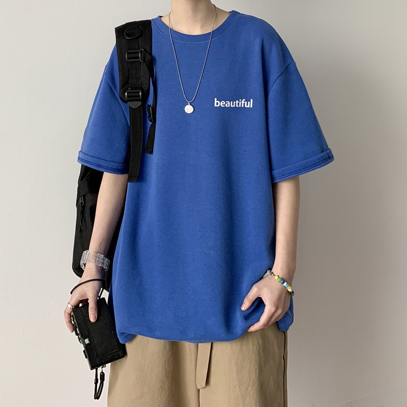 Áo Thun Nam Tay Ngắn Màu Sắc Đơn Giản