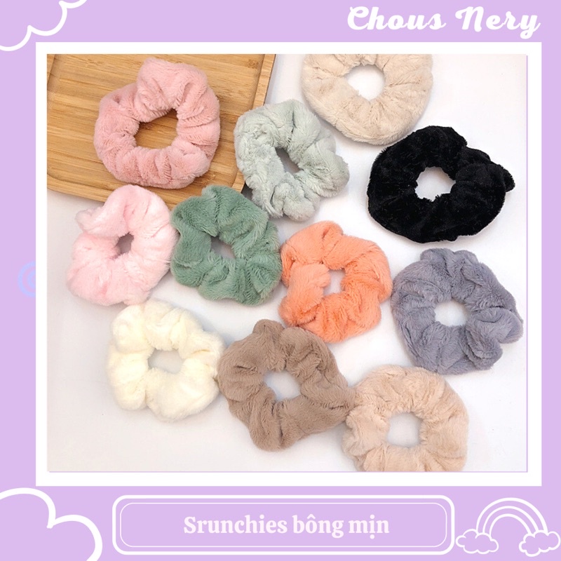 Dây Buộc Tóc/Scrunchies Vải Bông Mịn