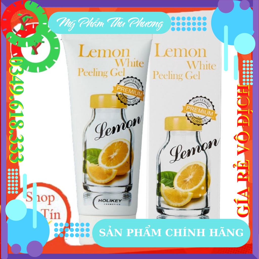 Tẩy Tế Bào Chết Da Mặt Hàn Quốc Tại Nhà Cho Da Dầu Mụn Tự Nhiên Chanh Holikey Lemon White Peeling Gel