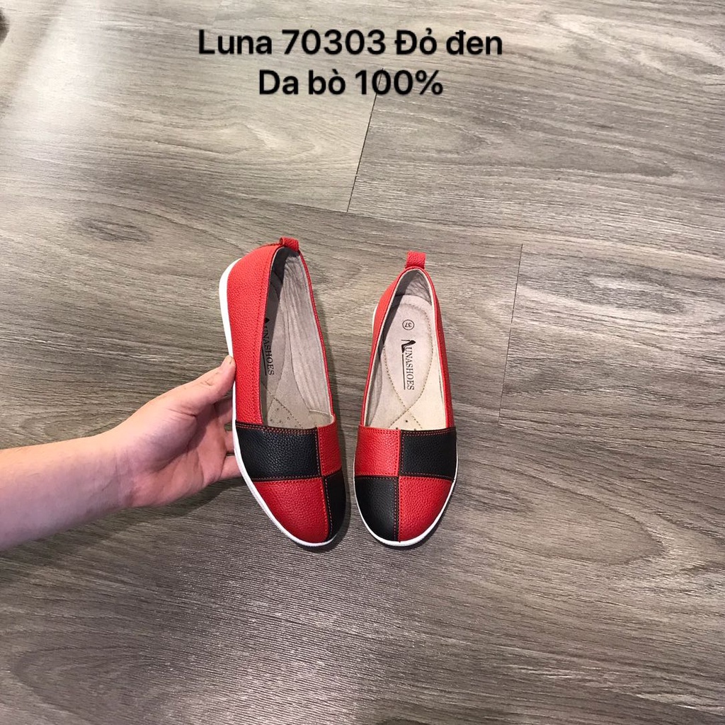 Giày Slip On nữ, giày lười nữ lunashoes 70303 da bò 100% bảo hành 24 tháng 1 đổi 1 giày chất lượng cao