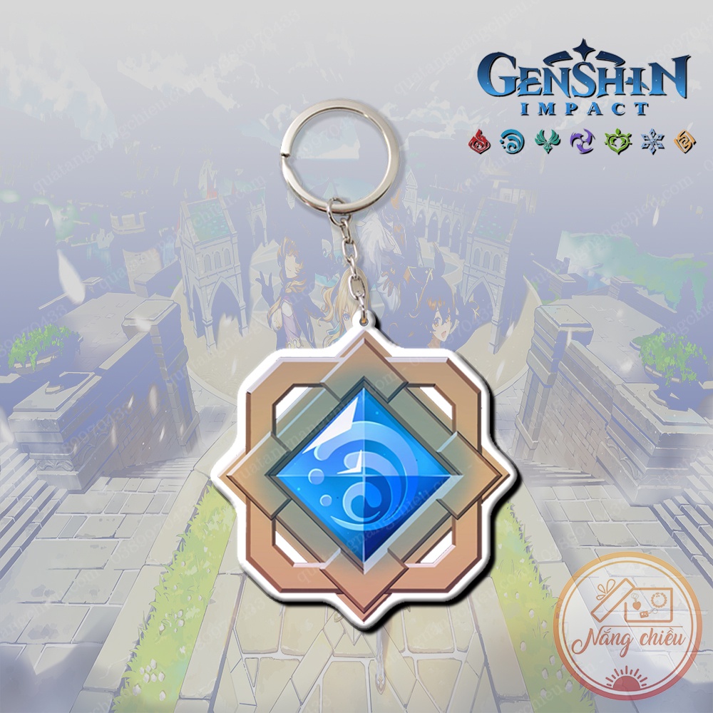 Móc khóa Dày In Sắc Nét 2 Mặt, Nguyên tố Game Genshin Impact ☘️Quà Tặng Nắng Chiều☘️