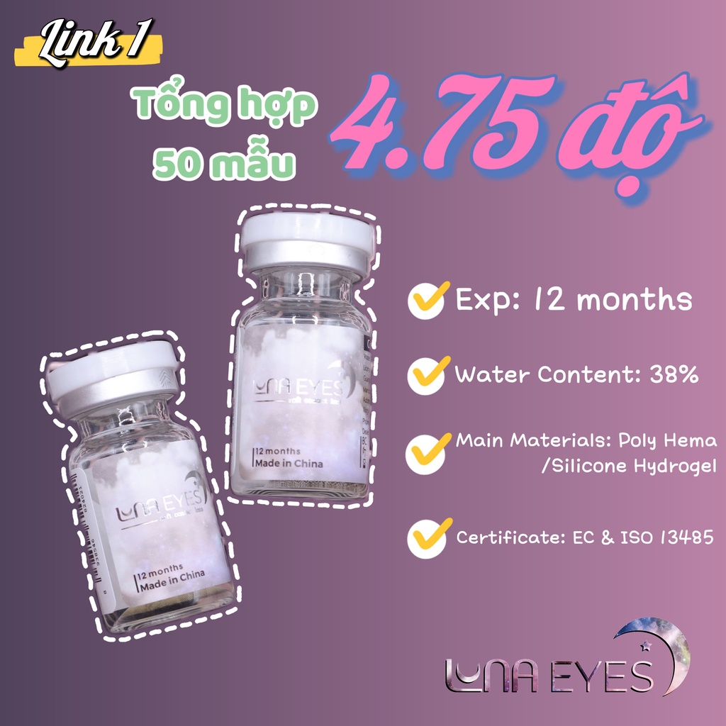 [link1] Kính áp tròng LUNA EYES 4.75 Độ (lens mắt cận 4.75 độ)