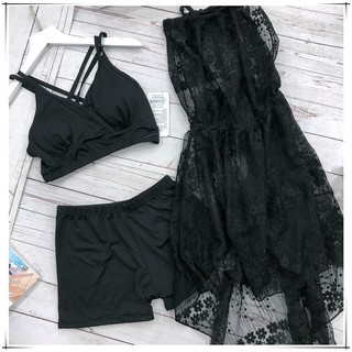 BK006 Bikini 3 mảnh ren hoa điệu đà