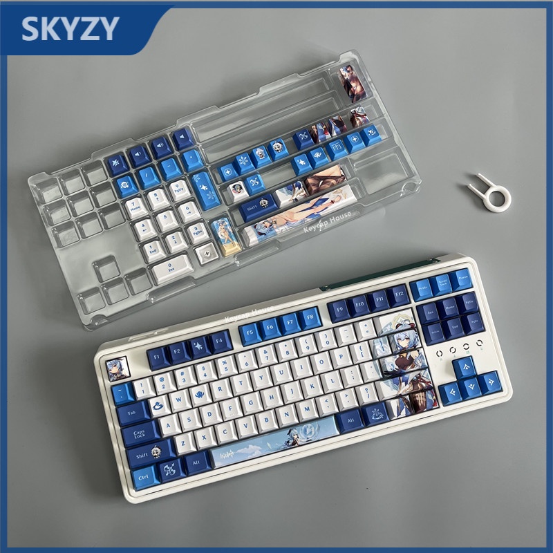 Ganyu Keycap Cherry Profile Genshin Impact Anime PBT Dye Sub Bàn phím cơ học Keycap