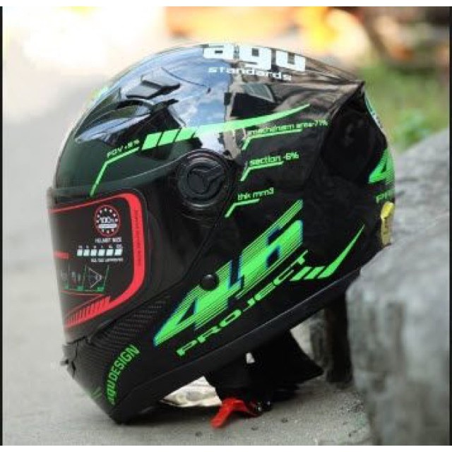 [CHÍNH HÃNG]Mũ bảo hiểm fullface AGU tem  + TẶNG TÚI ĐỰNG, KHĂN NINJA ( bảo hành chính hãng 12 tháng)