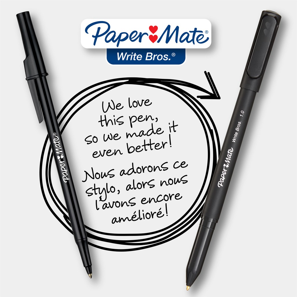 Bút bi Paper Mate Write Bros - 1.0mm - Màu đen (Black) (New version)