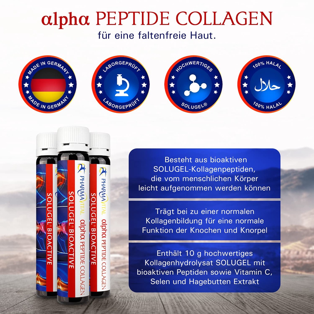 Collagen Thủy Phân của Đức hỗ trợ xương khớp - Alpha Peptide Collagen – Hộp 50 ống x 25ml