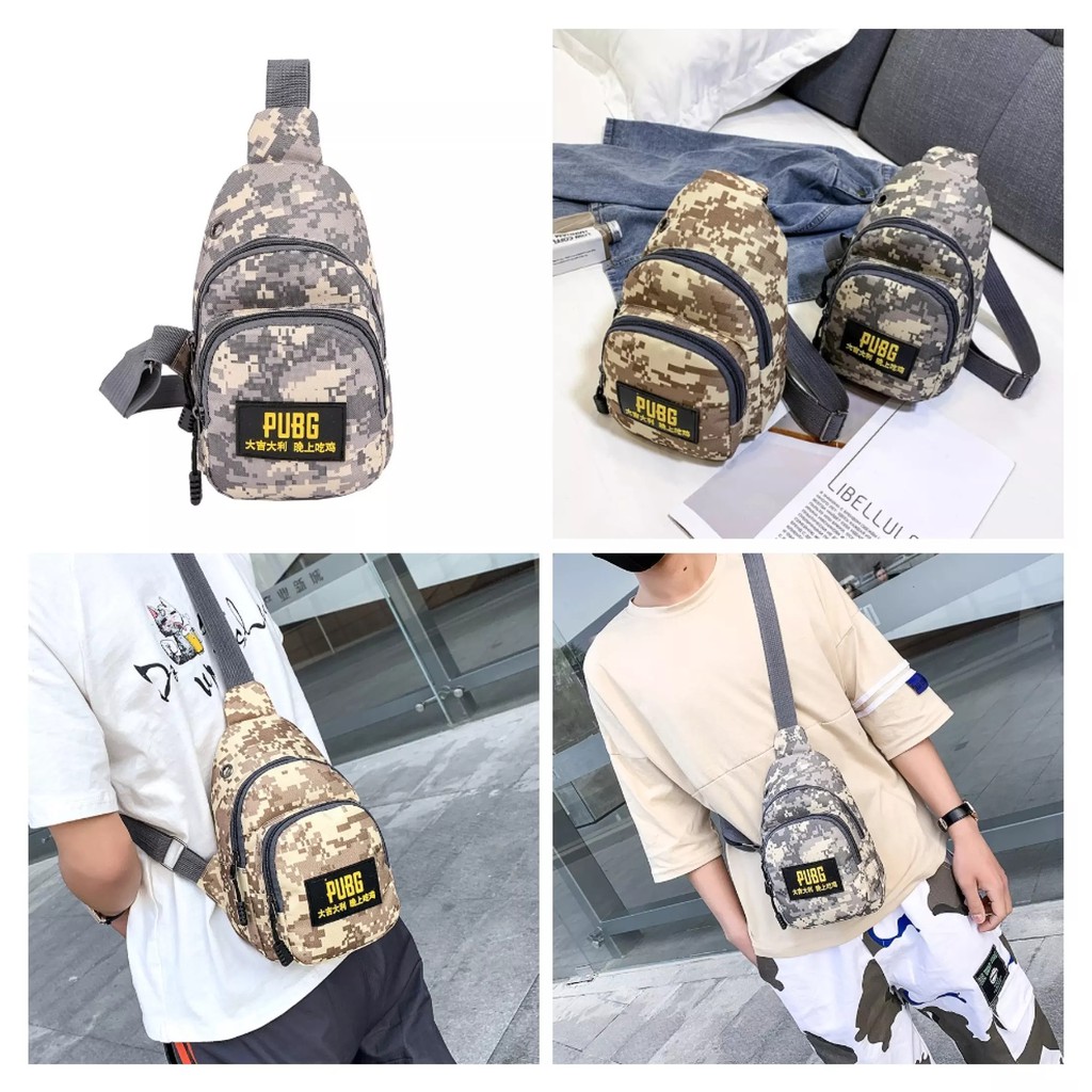 Túi đeo chéo nam , balo pupg cao cấp có cổng sạc USB và lỗ tai nghe thời trang | BigBuy360 - bigbuy360.vn