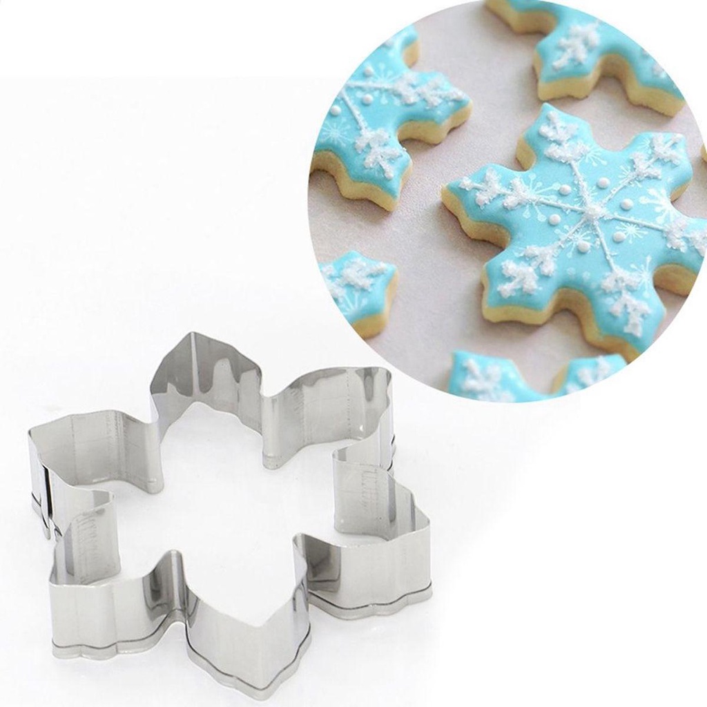 Khuôn Làm Bánh Quy Hình Ông Già Noel Tuần Lộc / Hoa Tuyết 3D Bằng Thép Không Gỉ DIY