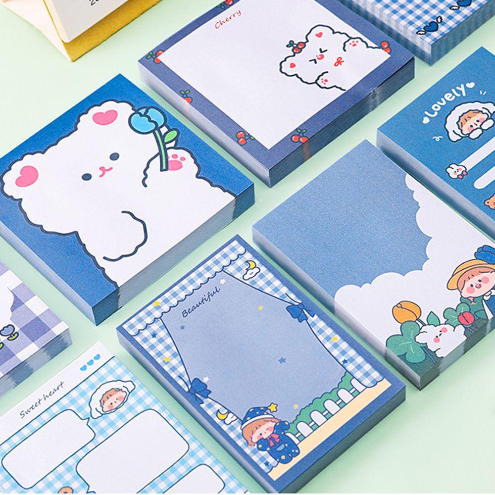 PEWANY Set 80 Tờ Giấy Ghi Chú Tự Dính Hình Cô Gái May Mắn Dễ Thương