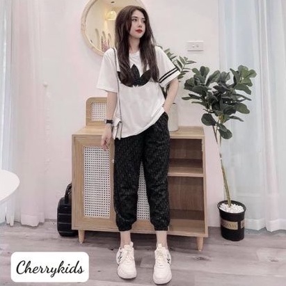 Áo thun nữ dáng thể thao cổ tròn form rộng chính hãng PAPAKIDS size 10-70kg