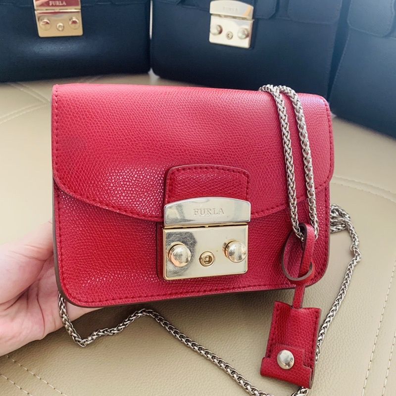 THANH LÝ TÚI MINI METROPOLIS FURLA MÀU CABERNET