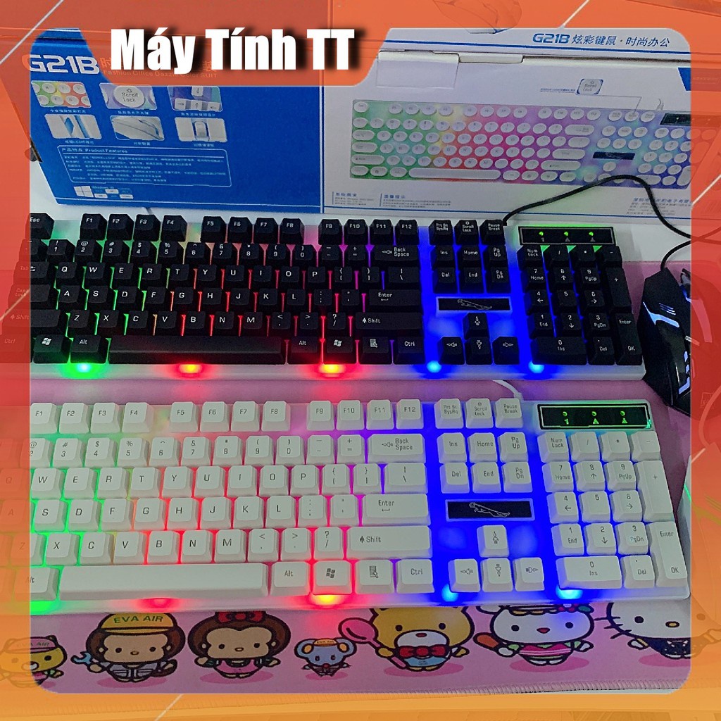 ☾♂Bộ bàn phím chuột giả cơ G21 Chuyên Game led 7 màu  - dành cho các thủ