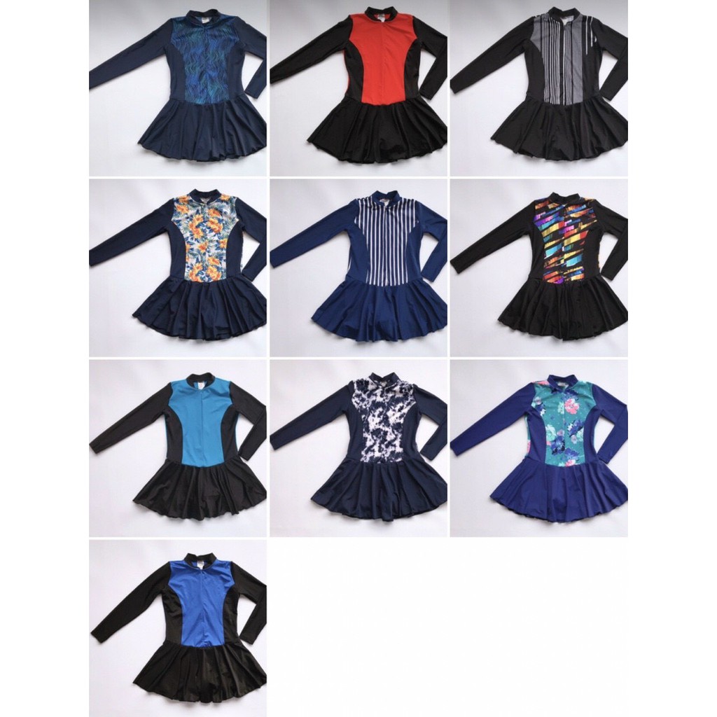 Đầm bơi tày dài liền - Có quần short bên trong - Giao màu ngẫu nhiên