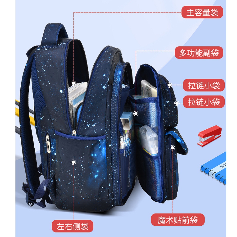 Ba Lô Đi Học Kích Thước Lớn Phong Cách Tủ Lạnh Kiểu Hở Sức Chứa Lớn Cho Bé Trai Tiểu Học Lớp 1-6