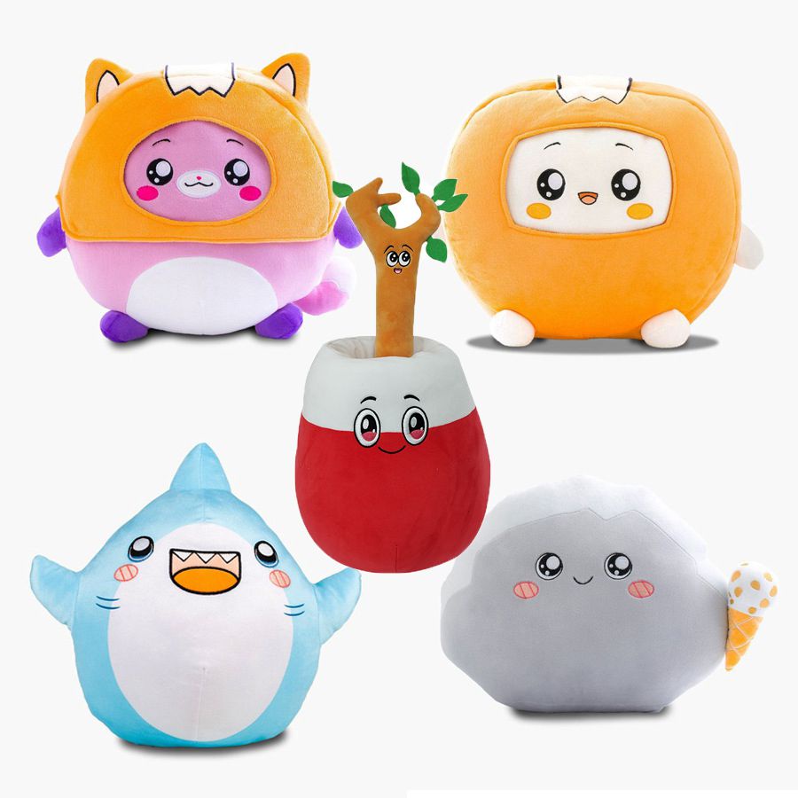 Lankybox Plush Doll Boxy Foxy and Rocky Plushie Removable Cartoon Robot Soft Toy Plush Children's Gift Turned Into A Doll Girl Bed Pillow