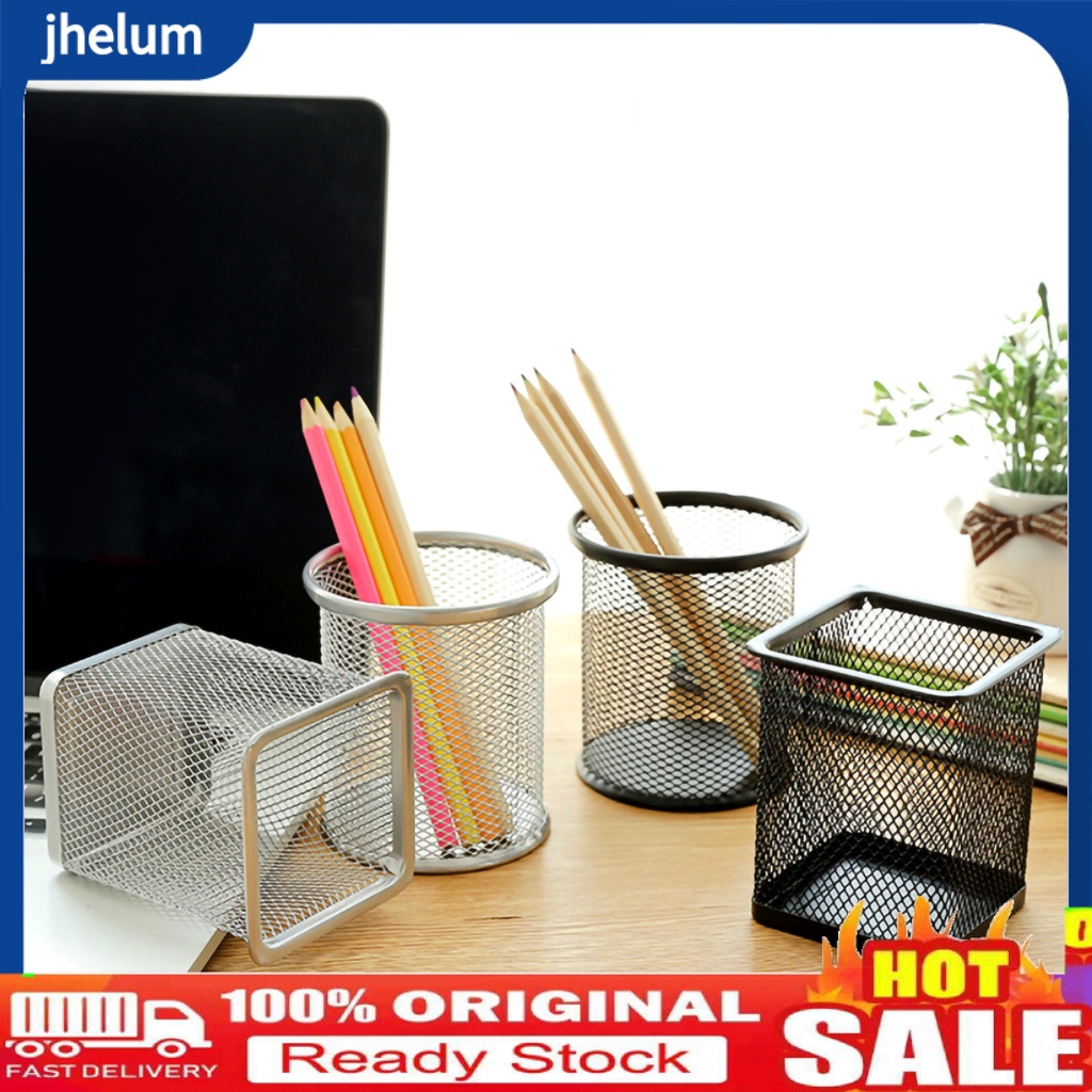 Lọ Đựng Bút Bằng Kim Loại Rỗng Để Bàn Tiện Dụng