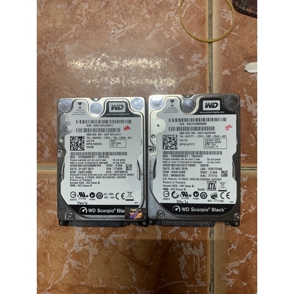 hdd laptop 500gb wd black 7200rpm bóc máy sk 100%