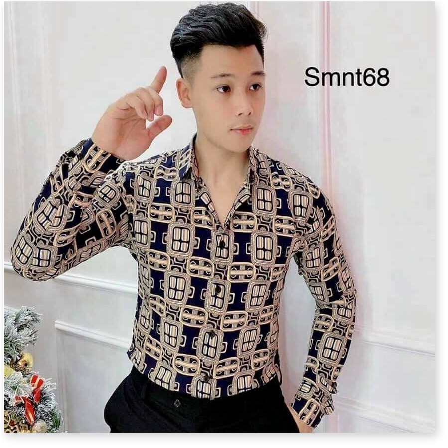 Áo Sơ Mi Nam Vải Chéo Mịn In Hình Cá Tính,Uy Tín HP