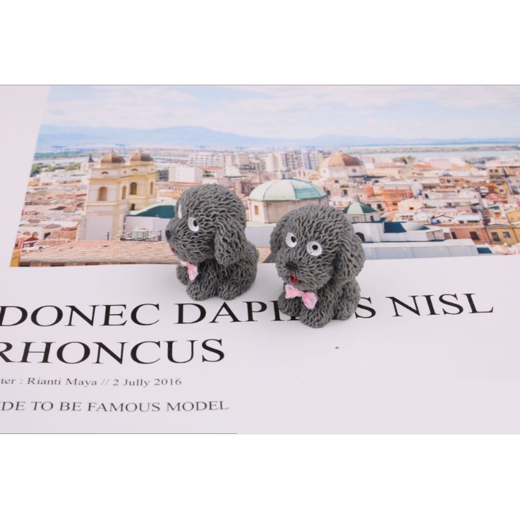 Tượng chó Poodle xinh xắn trang trí bàn làm việc, ô tô ...