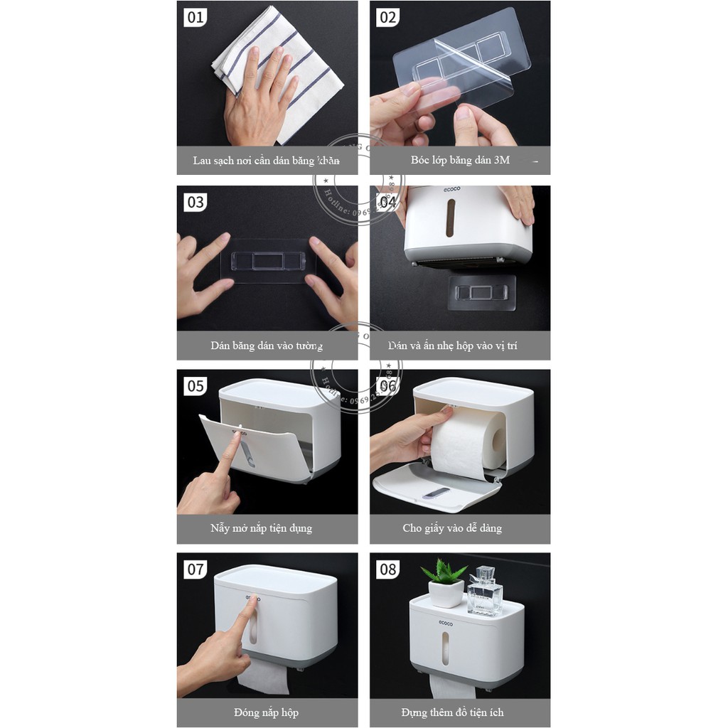 Kệ đưng giấy đa năng phòng tắm  nhà bếp siêu dính hàng cao cấp.