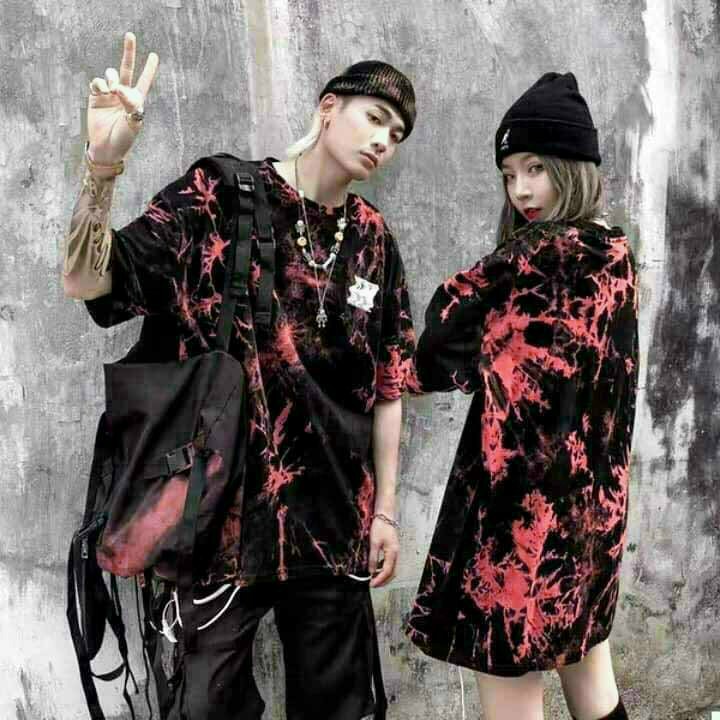 ⚡️ VIDEO + HÌNH THẬT ⚡️ Áo thun phông tay lỡ form rộng Unisex Nam Nữ Hoạt Hình Loang Màu ( NHIỀU MẪU)