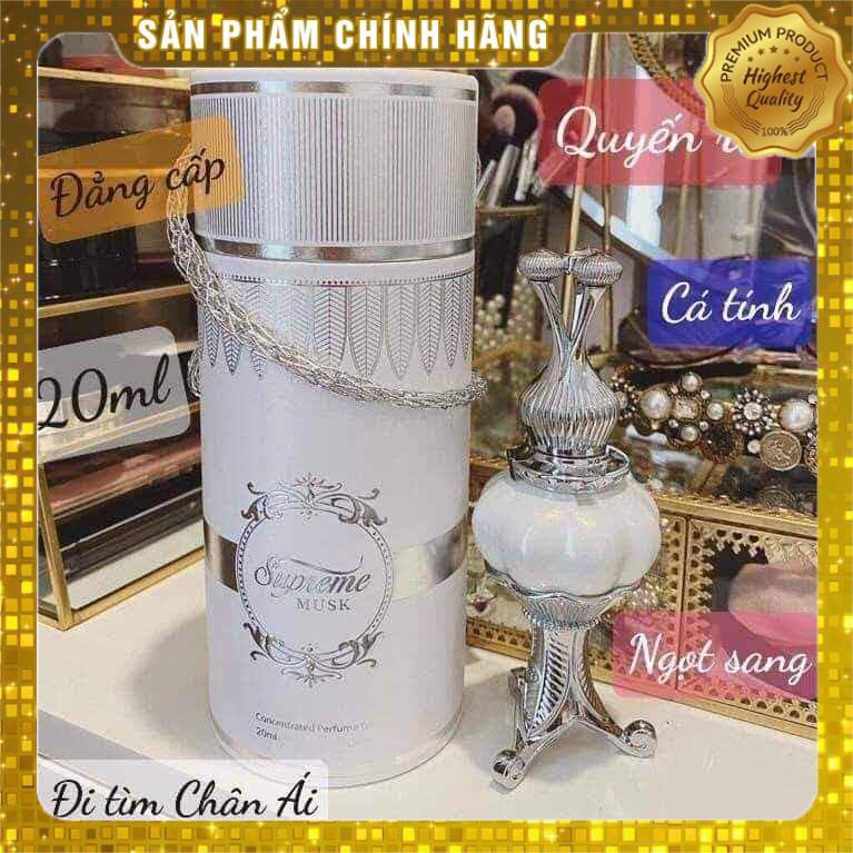 Supreme Musk_Tinh Dầu Nước Hoa Dubai Nữ 20ml Ngọt Ngào, Dễ Thương Xạ hương, gỗ đàn hương, hoa hồng và trầm, thơm 3 ngày