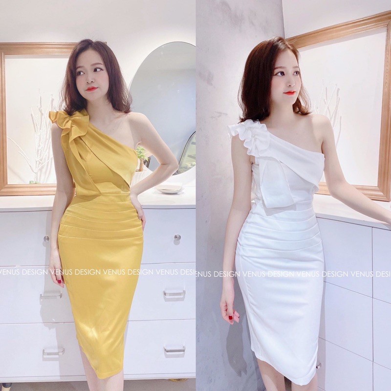 ĐẦM BODY TRẮNG LỆCH VAI DỰ TIỆC ✅HÀNG CAO CẤP-BÁN CHẠY NHẤT 2020✅VÁY ÔM TÔN DÁNG SIÊU SANG,TRẺ TRUNG,SEXY DÀNH CHO NỮ