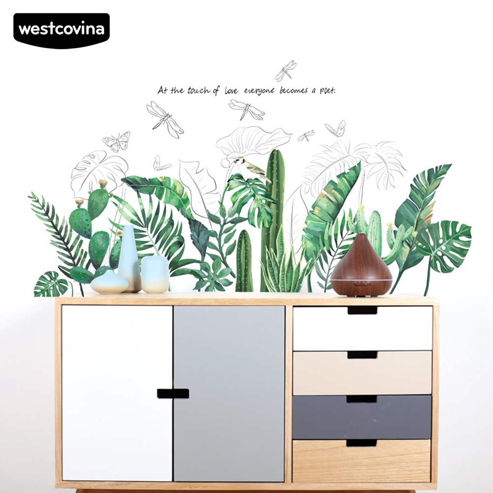 Miếng Dán Trang Trí Tường Trang Trí Hình Cây Chuối / Lá Chuối Dễ Chùi Rửa