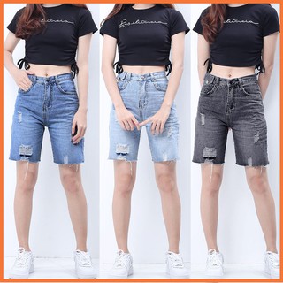 Quần ngố jean nữ HANOIJEAN - Quần jean nữ nắp tua lai năng động quần ngố loại 1