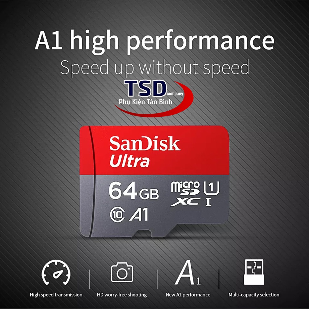 Thẻ Nhớ SanDisk Ultra 64GB 100MB/s MicroSDXC UHS-I A1 Chính Hãng